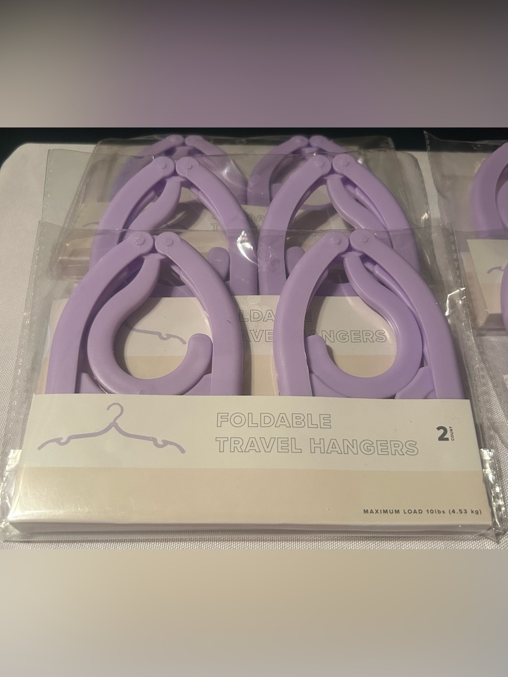 Foldable Travel Hangers - Lavender Purple (Set of 12) - Picture 2 of 2